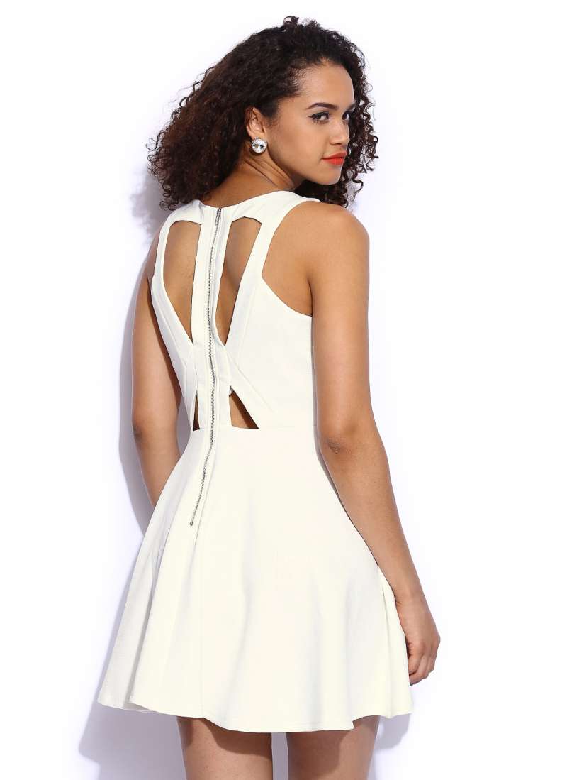 Buy Girls On Film White Floral Embossed Skater Dress Dresses for Women 400405 Myntra