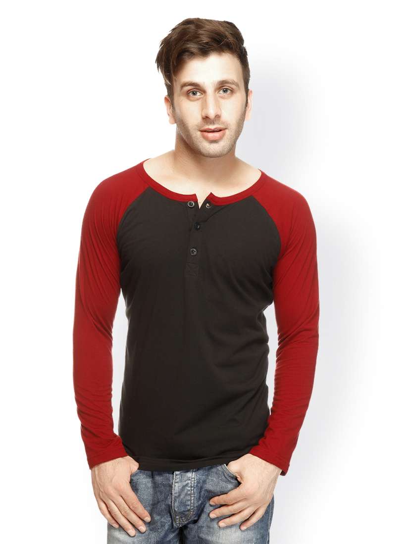 Buy Gritstones Men Black Red Pure Cotton T shirt Tshirts for Men 267665 Myntra