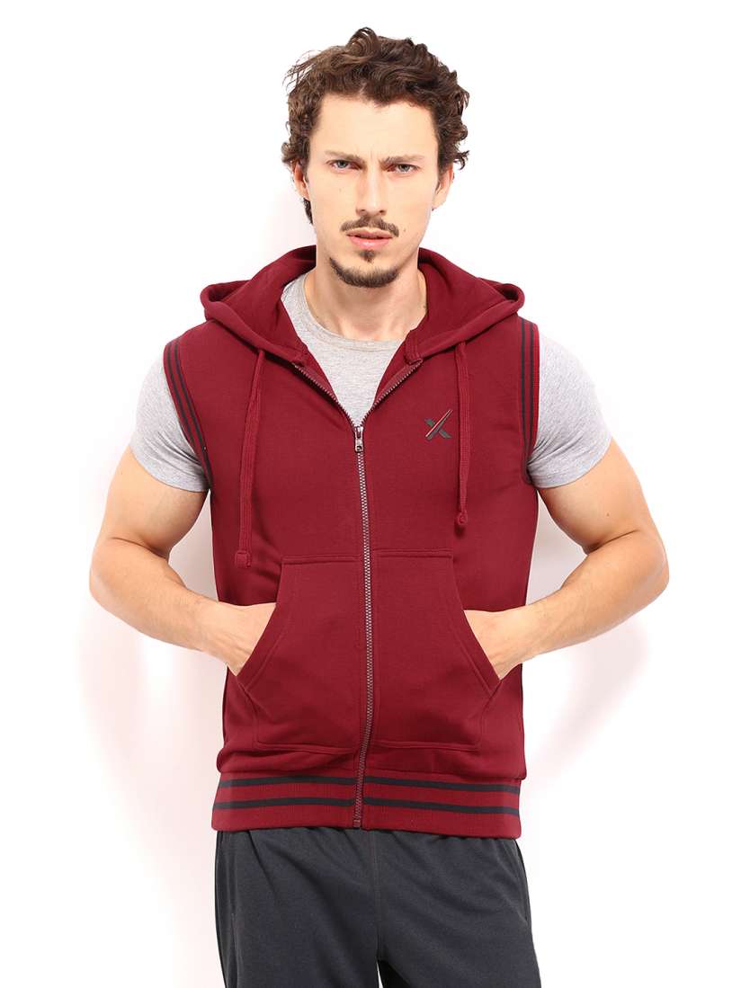 Buy HRX by Hrithik Roshan Men Maroon Active Hooded Sleeveless Sweatshirt Sweatshirts for Men 348269 Myntra
