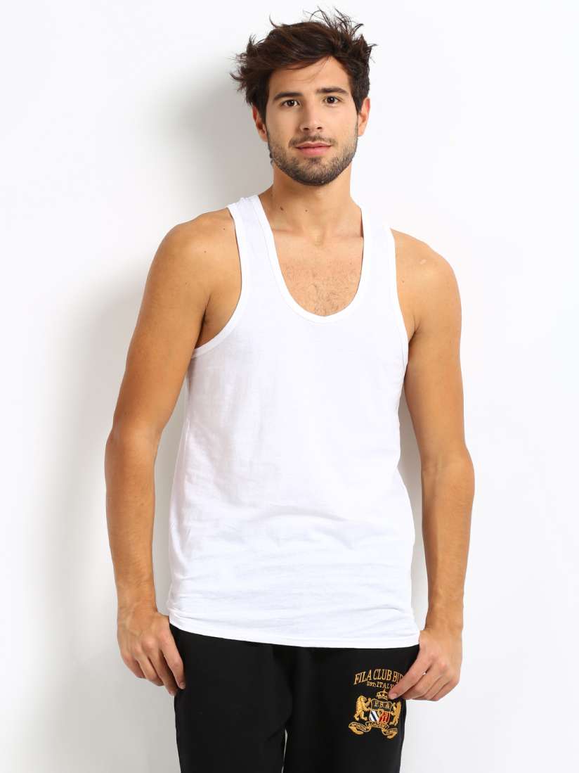 Buy Hanes Men White Pack of 4 Innerwear Vest 83Y8C005 001 P4 Innerwear Vests for Men 178518 Myntra