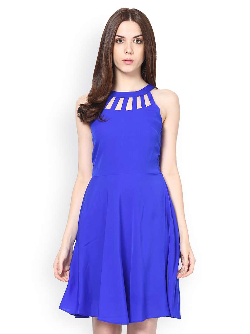Buy Harpa Blue Fit Flare Dress Dresses for Women 439971 Myntra