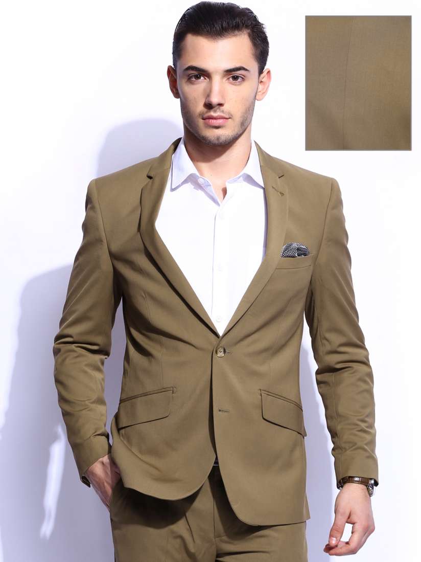 Buy INVICTUS Men Brown Slim Fit Single Breasted Blazer Blazers for Men 524190 Myntra