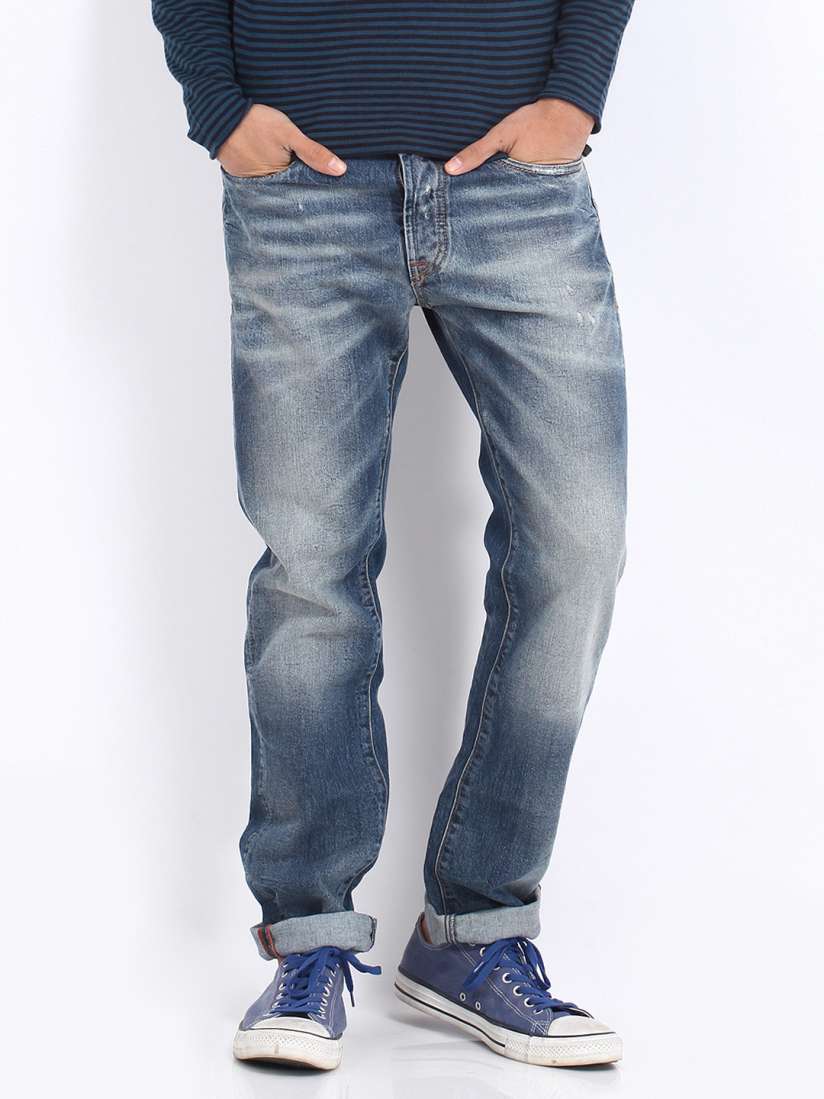 Buy Jack Jones Men Blue Nick Regular Fit Jeans Jeans for Men 323464 Myntra