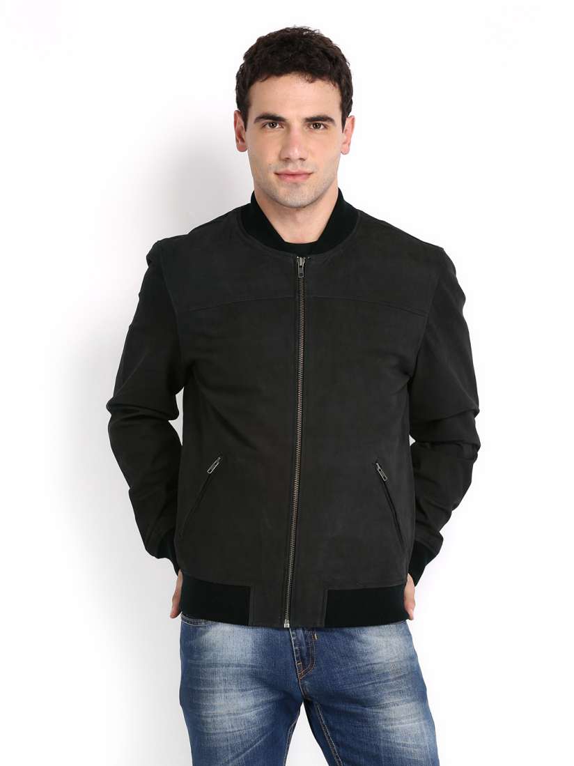 Buy Jack Jones Men Dark Grey Leather Jacket Jackets for Men 509346 Myntra