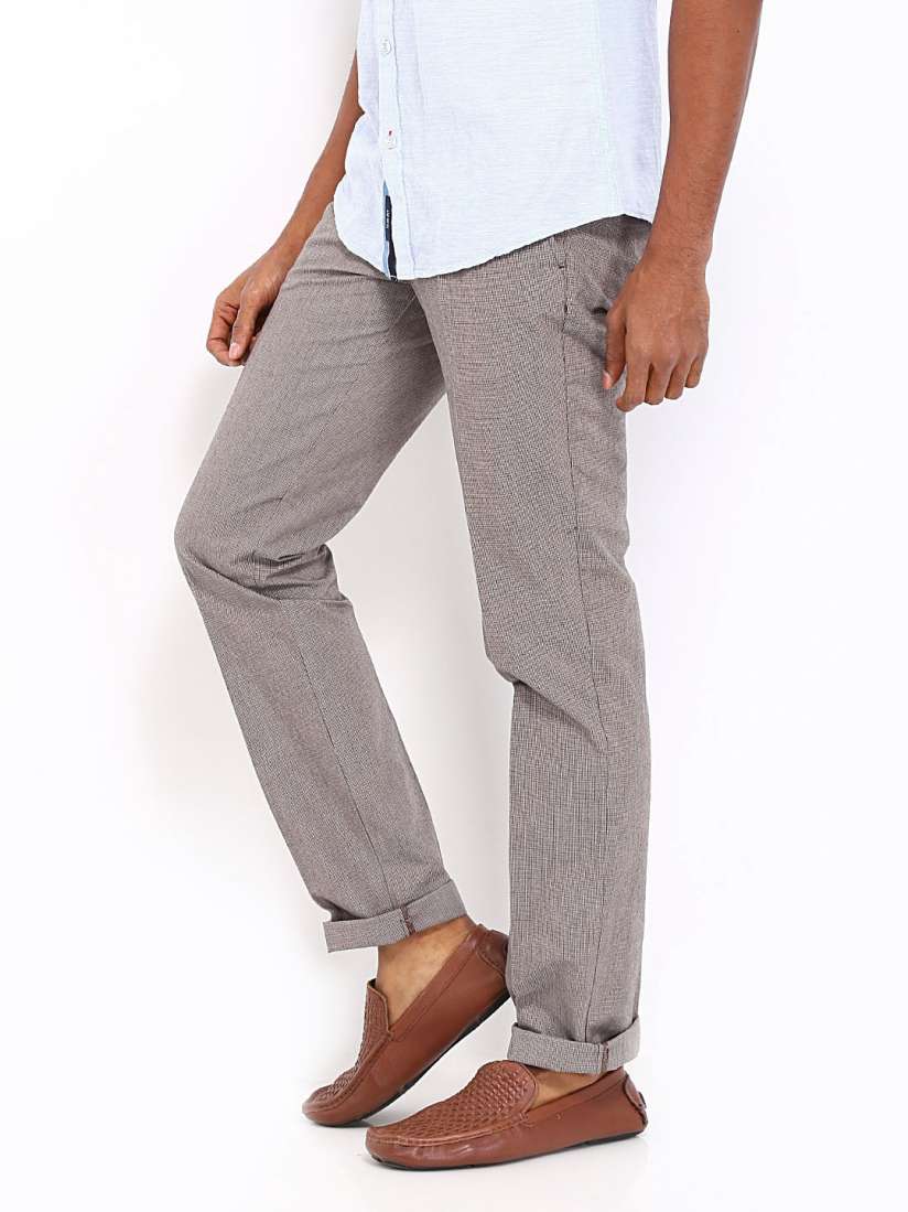 Buy John Players Men Taupe Slim Fit Casual Trousers Trousers for Men 370619 Myntra