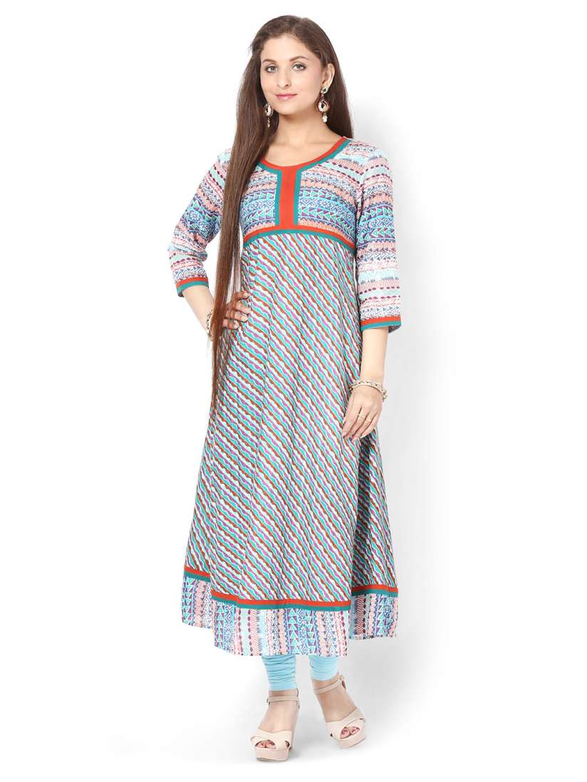 Buy Kurtis Women Multicoloured Printed Anarkali Kurta Kurtas for Women 448599 Myntra