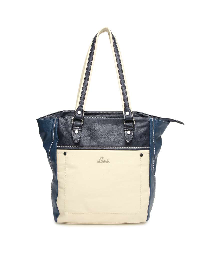 Navy and cream handbag discount
