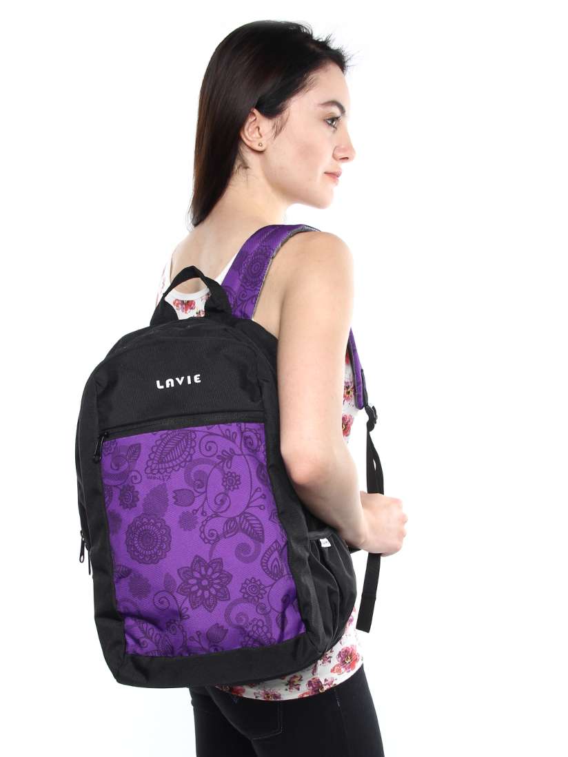 Buy Lavie Unisex Purple Black Backpack Backpacks for Unisex 565900 Myntra