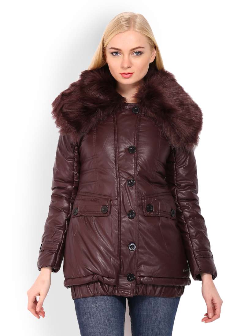 Buy Lee Cooper Women Burgundy Padded Jacket Jackets for Women 441224 Myntra