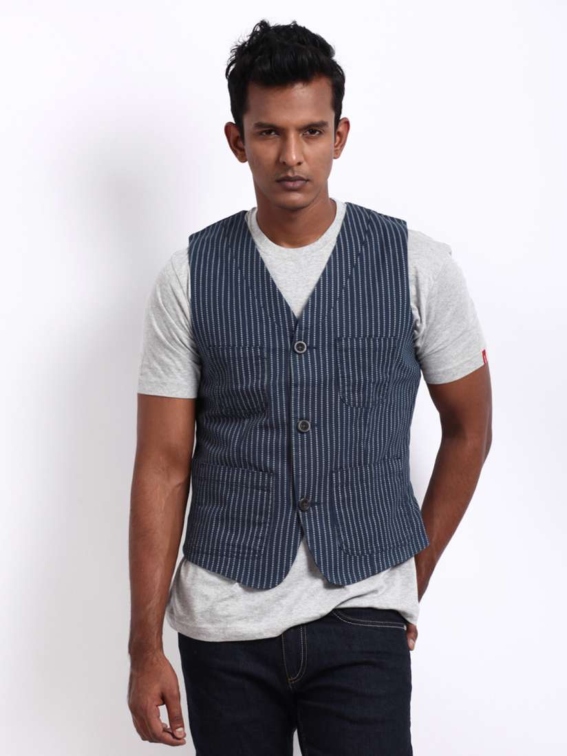 Buy Levis Men Blue White Waistcoat Jackets for Men 156651 Myntra