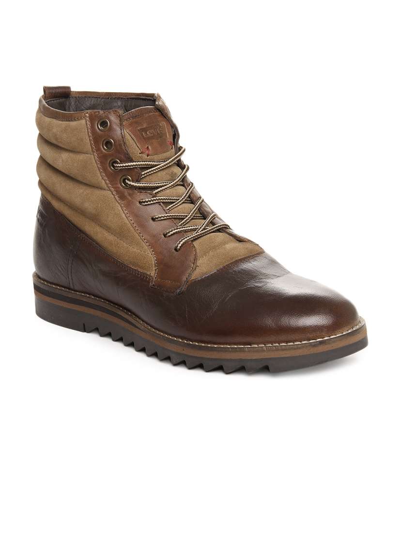 Levi's brown leather boots clearance