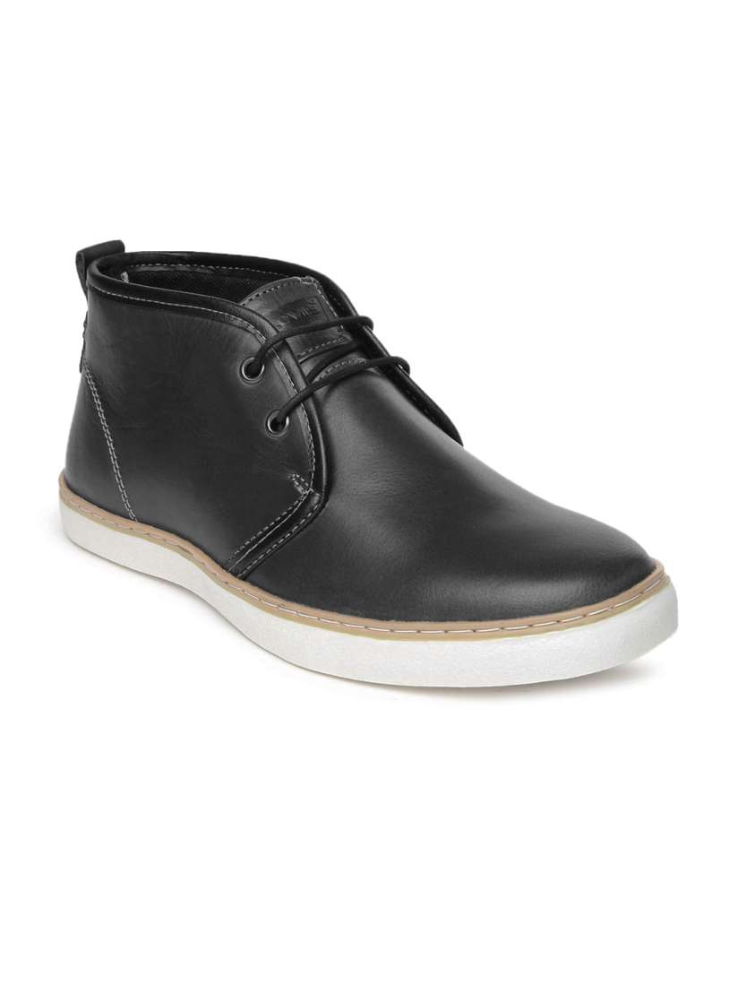 Levi's black leather shoes new arrivals
