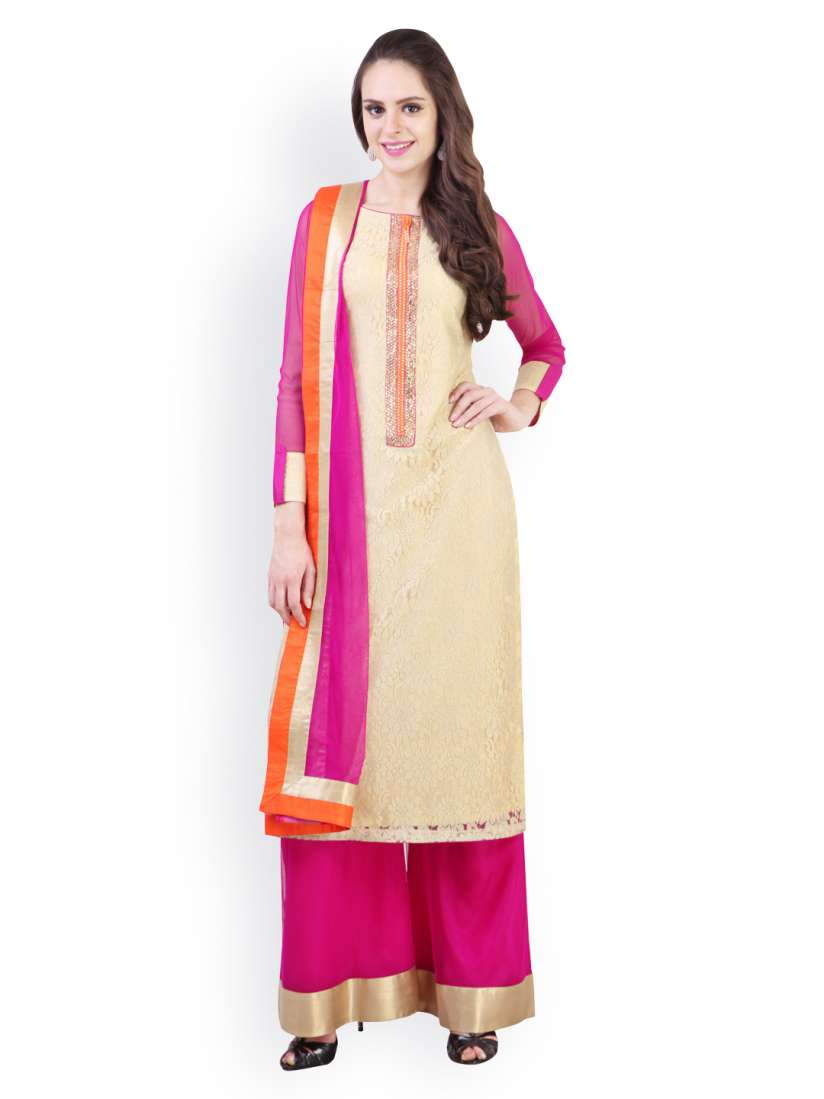 Buy Libas Women Beige Magenta Salwar Suit with Dupatta Kurta Sets for Women 475430 Myntra