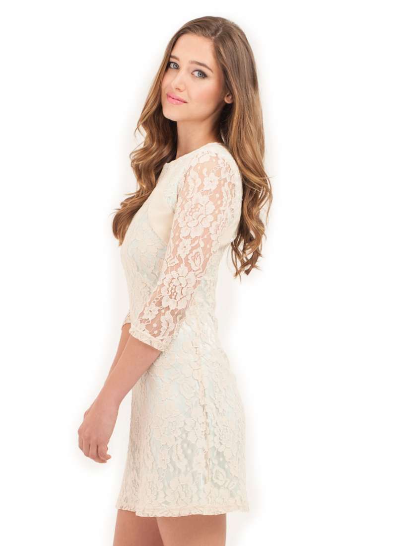 Little mistress cream lace dress cheap