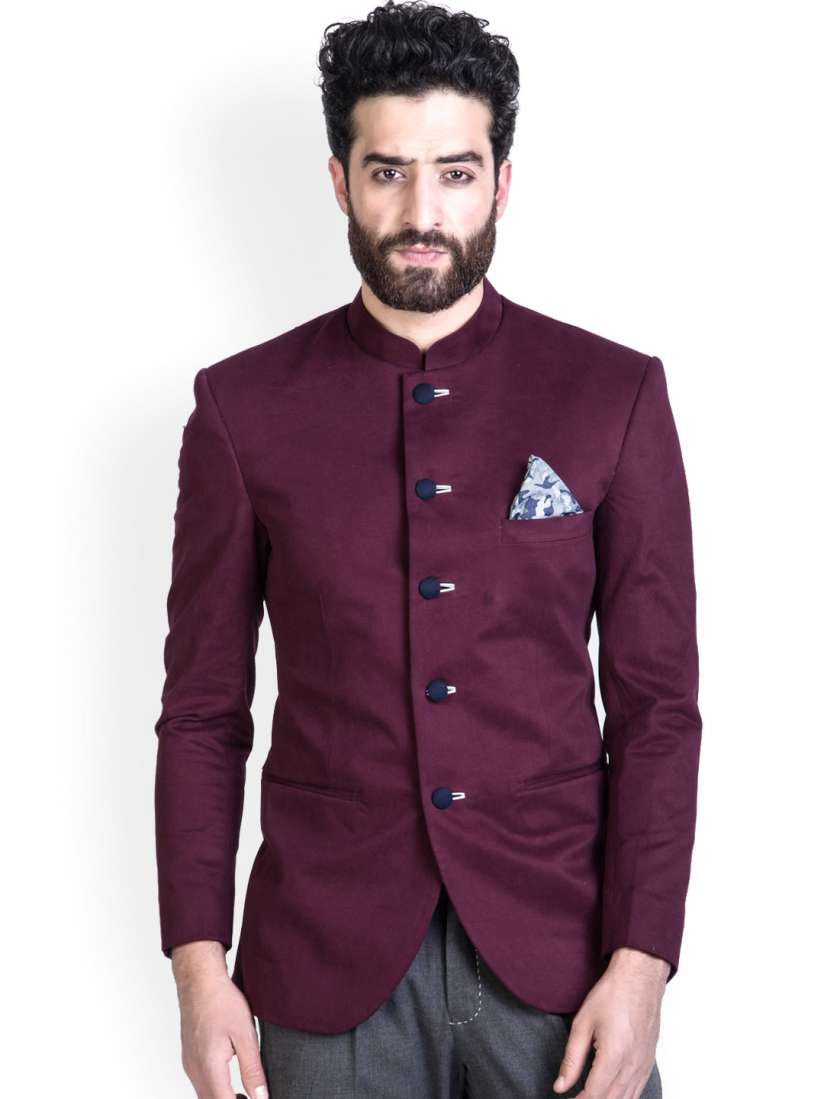 Buy MR BUTTON Men Maroon Slim Fit Blazer Blazers for Men 591498 Myntra
