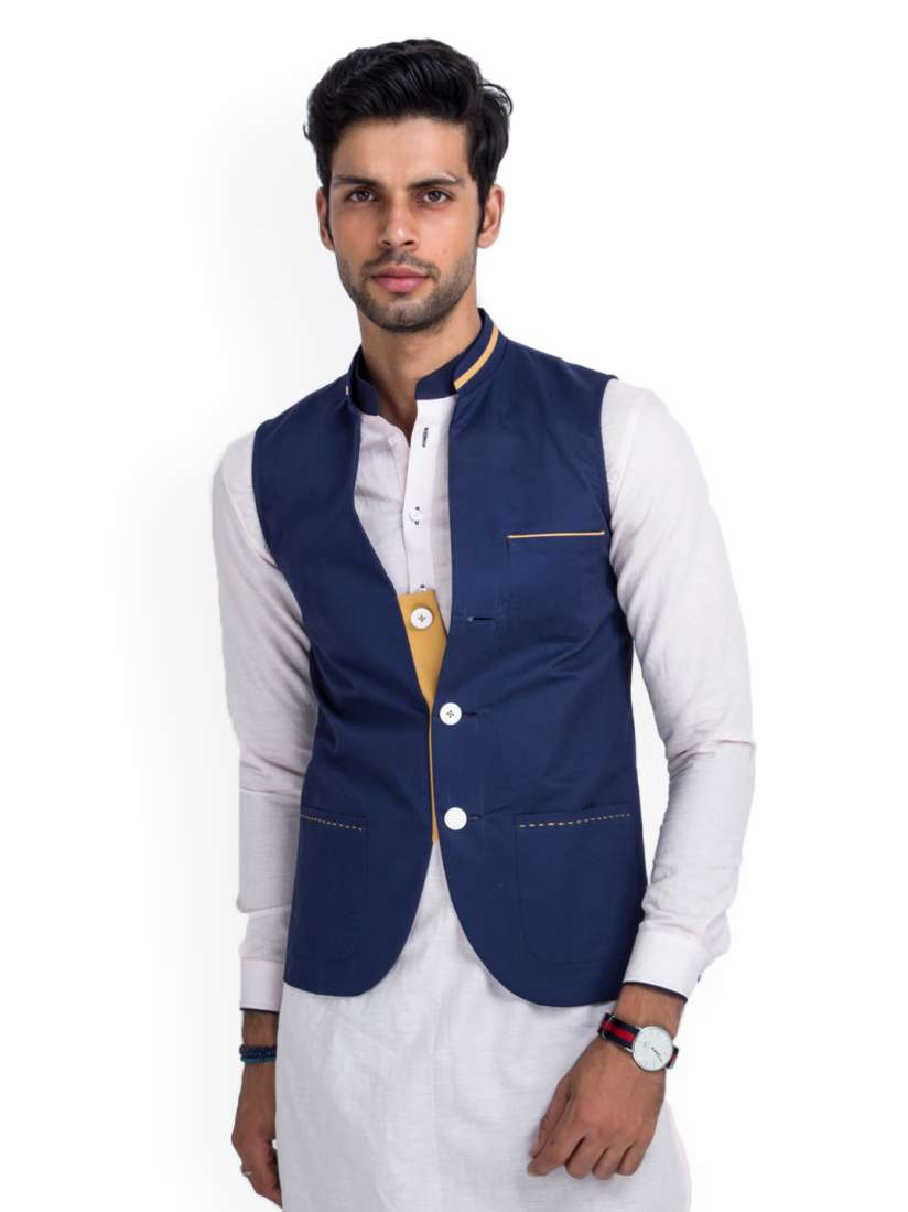 Buy MR BUTTON Men Navy Nehru Jacket Jackets for Men 456119 Myntra