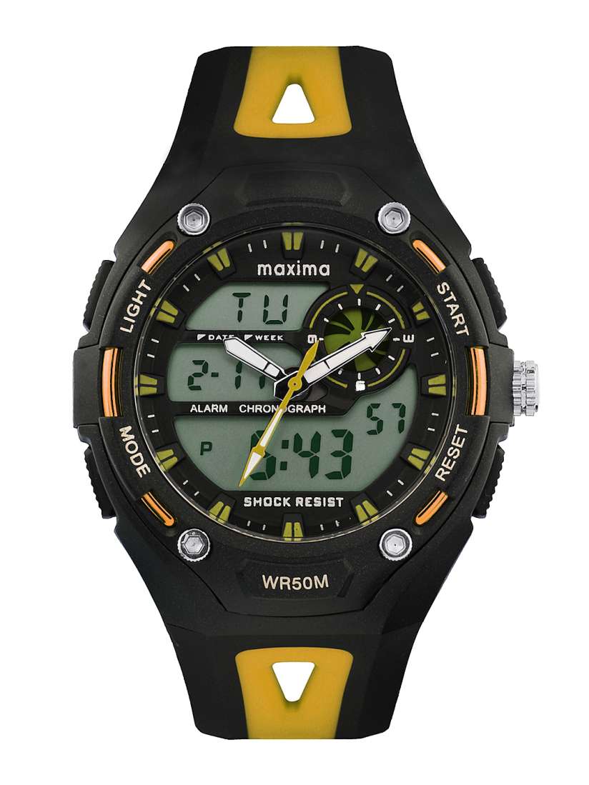 Buy Maxima Men Black and Orange Analogue Digital Watch Watches for Men 241534 Myntra