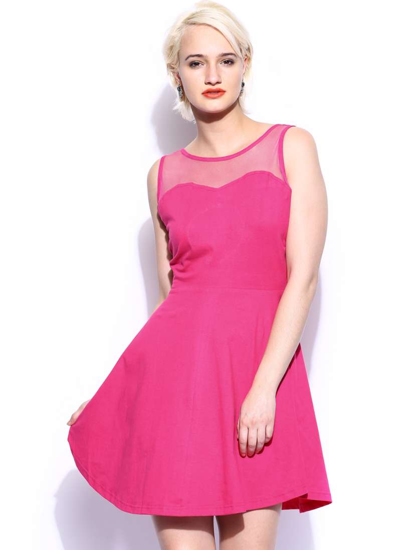 Buy Miss Chase Pink Skater Dress Dresses for Women 627490 Myntra