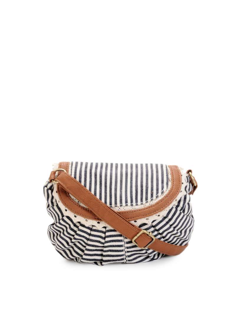 Buy Miss Fiorelli Cream Navy Blue Striped Sling Bag Handbags for Women 69567 Myntra