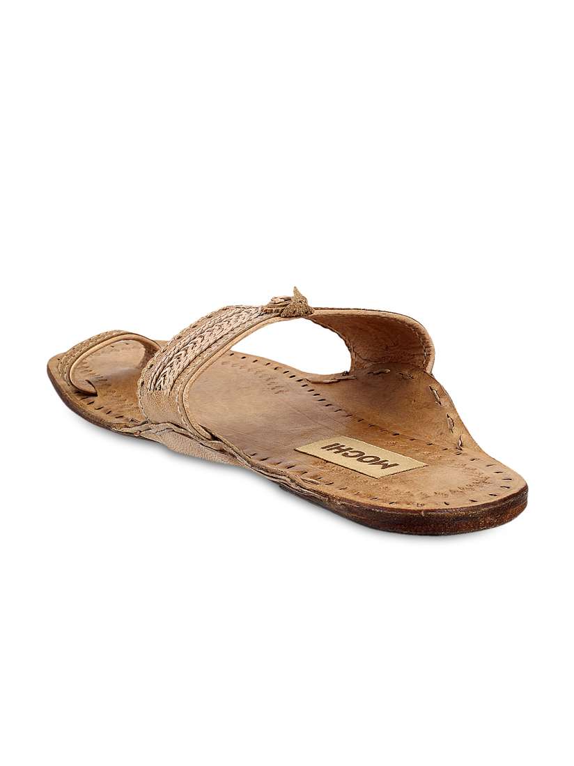 Buy Mochi Men Beige Kolhapuri Sandals Sandals for Men 776738 Myntra