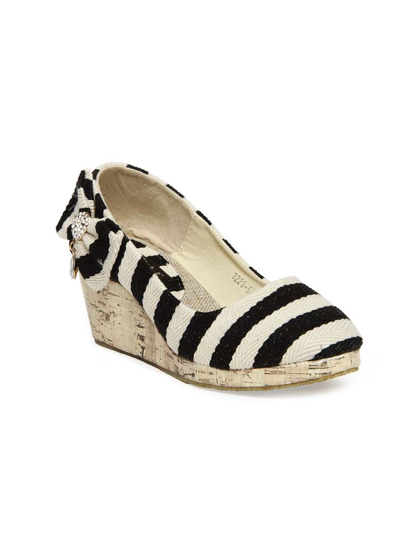 Black and cream wedges sales