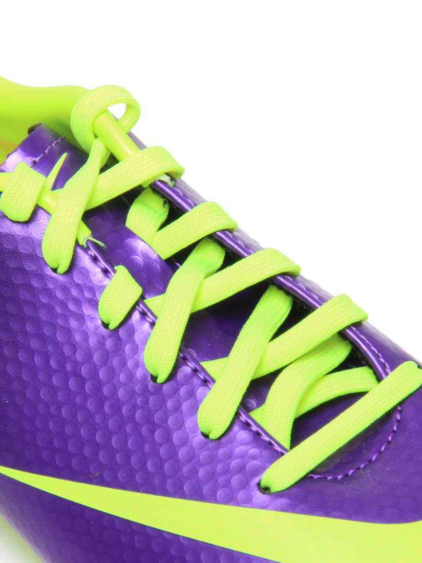 Purple and neon green nike shoes top