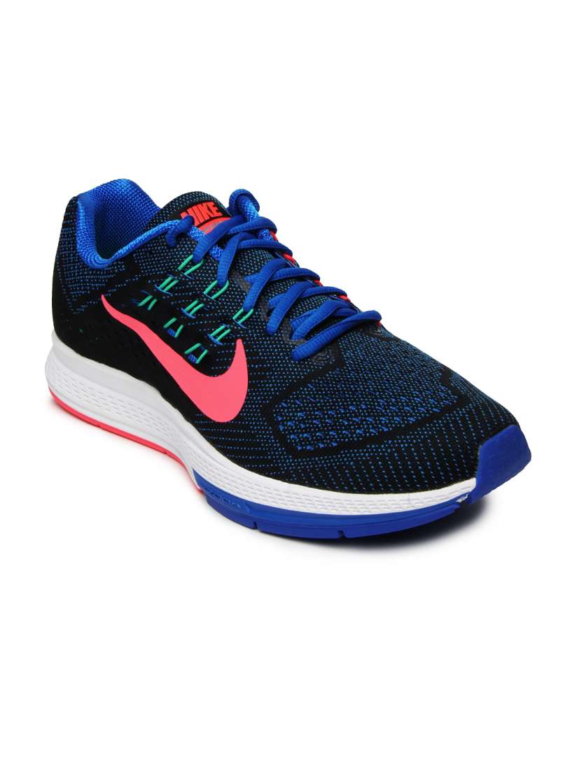 Buy Nike Men Black Blue Air Zoom Structure 18 Running Shoes Sports Shoes for Men 500168 Myntra