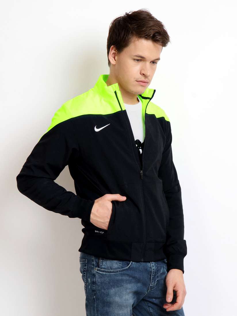 Buy Nike Men Black Fluorescent Green Jacket Jackets for Men 184227 Myntra