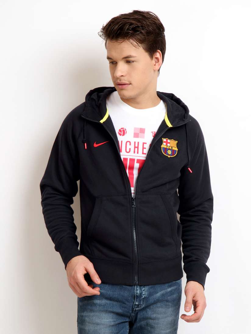 Buy Nike Men Black FCB Hooded Sweatshirt Sweatshirts for Men 184233 Myntra
