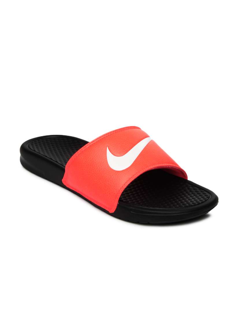 Buy Nike Men Fluorescent Orange Benassi Swoosh Flip Flops Flip Flops for Men 469634 Myntra