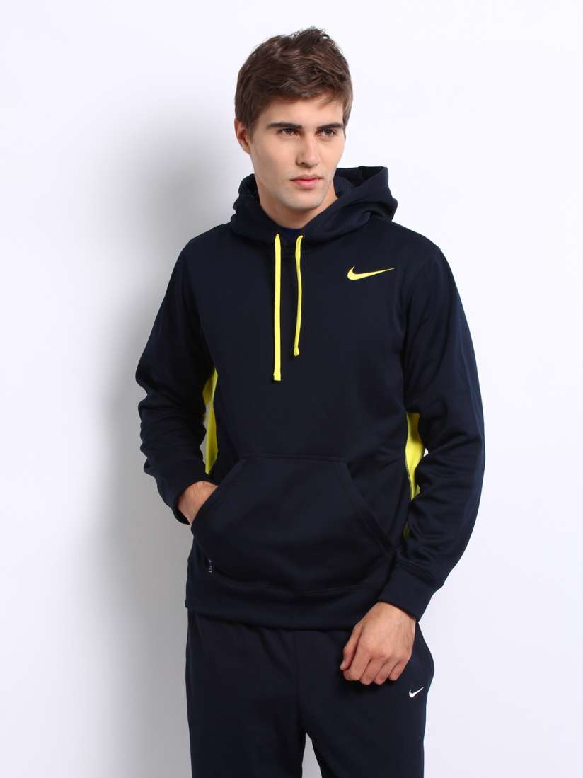 Navy blue and yellow nike hoodie clearance