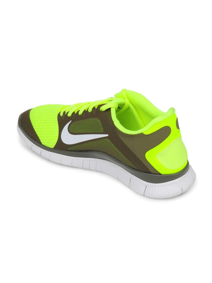 Buy Nike Men Olive Fluorescent Green Nike Free 4.0 V3 Sports Shoes Sports Shoes for Men 117946 Myntra