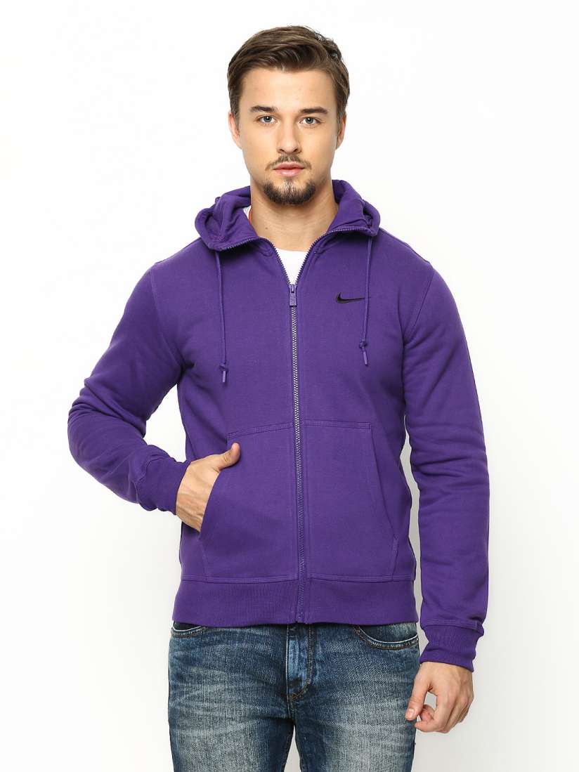 Buy Nike Men Purple AS Club FZ Hoody Swoosh Sweatshirt Sweatshirts for Men 472869 Myntra