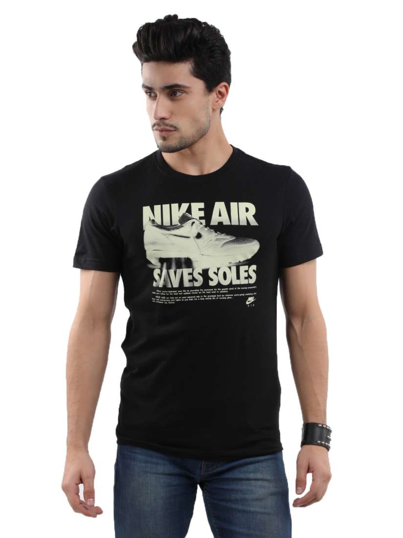 Buy Nike Men Black Air Max Sport Casual Organic Cotton T shirt Tshirts for Men 108912 Myntra