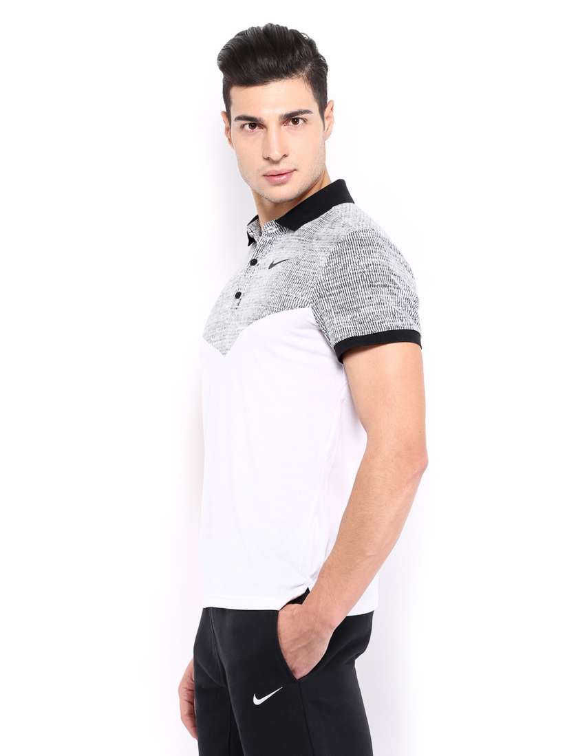 Buy Nike Men White AS DRI FIT TOUCH Printed Tennis Polo T shirt Tshirts for Men 472951 Myntra