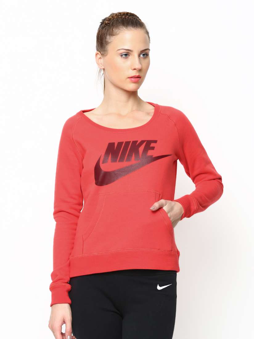 Buy Nike Women Red AS Rally Crew Sweatshirt Sweatshirts for Women 468799 Myntra