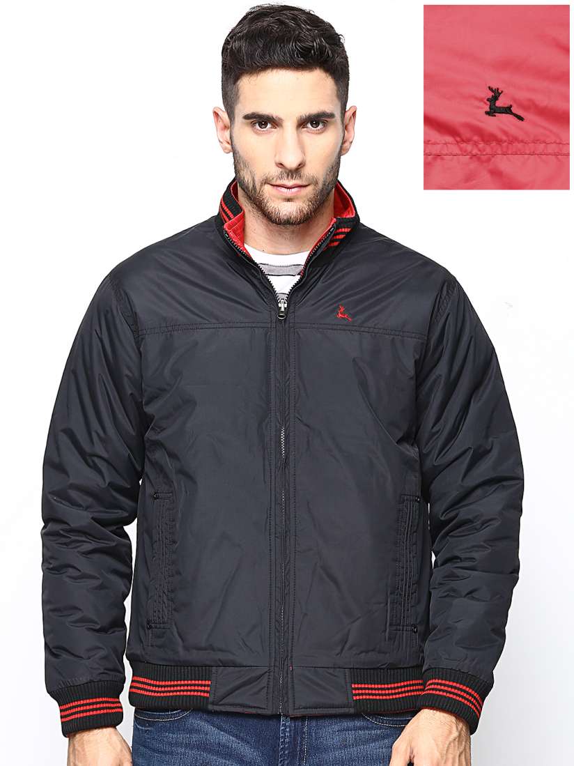 Buy Parx Men Black Red Reversible Jacket Jackets for Men 556305 Myntra