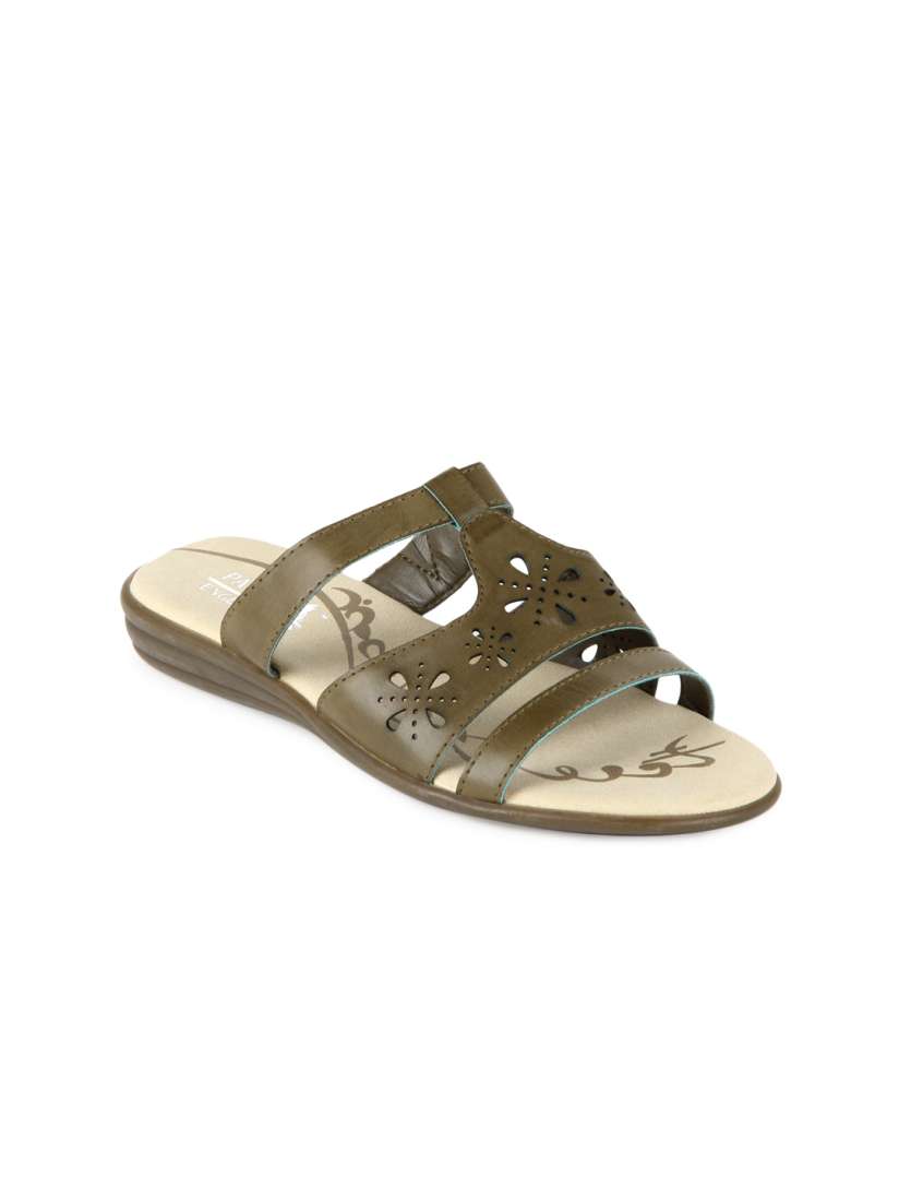 Buy Pavers England Women Olive Green Sandals Flats for Women 152659 Myntra