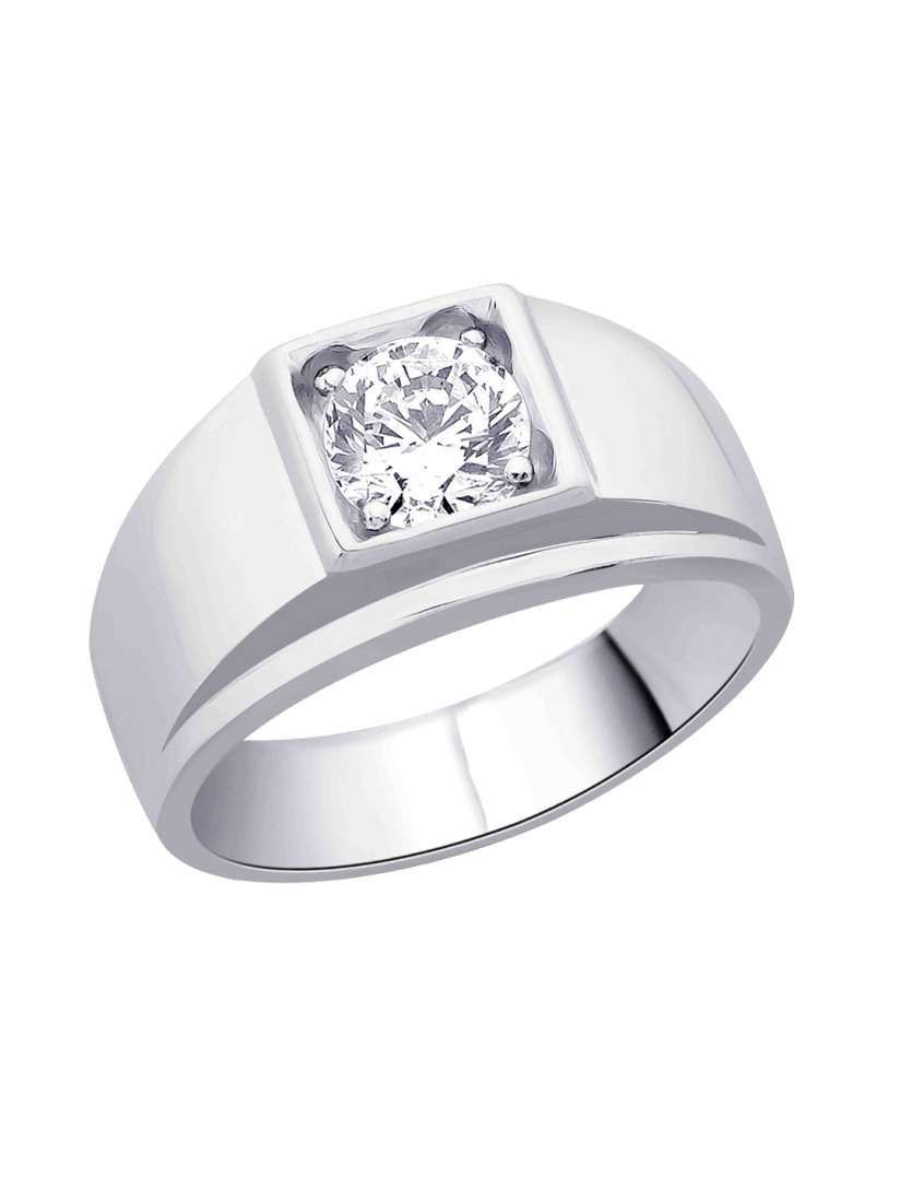 Buy Peora Men Rhodium Plated Ring Ring for Men 187370 Myntra