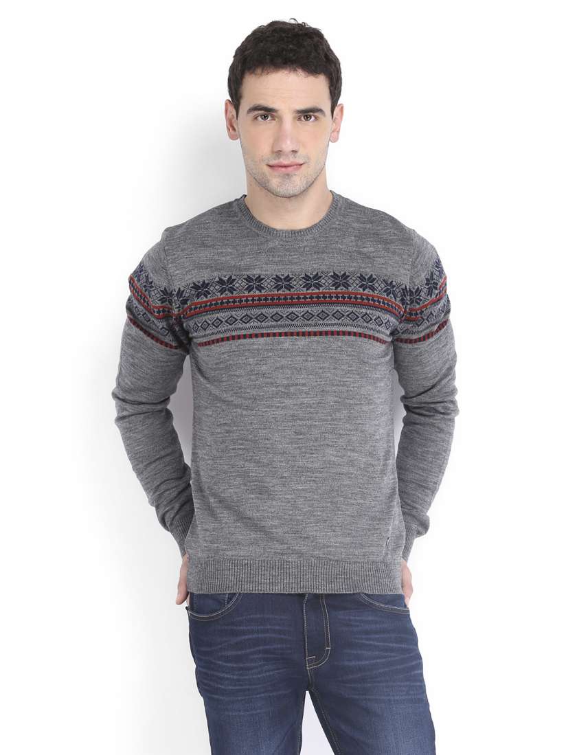 Buy Peter England Men Grey Melange Woollen Sweater Sweaters for Men 533601 Myntra