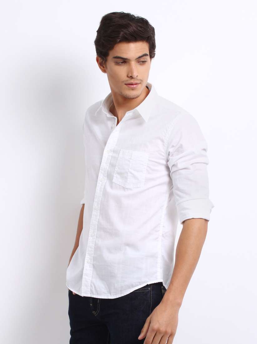 Buy Peter England Men White Self Check Slim Fit Casual Shirt Shirts for Men 168000 Myntra