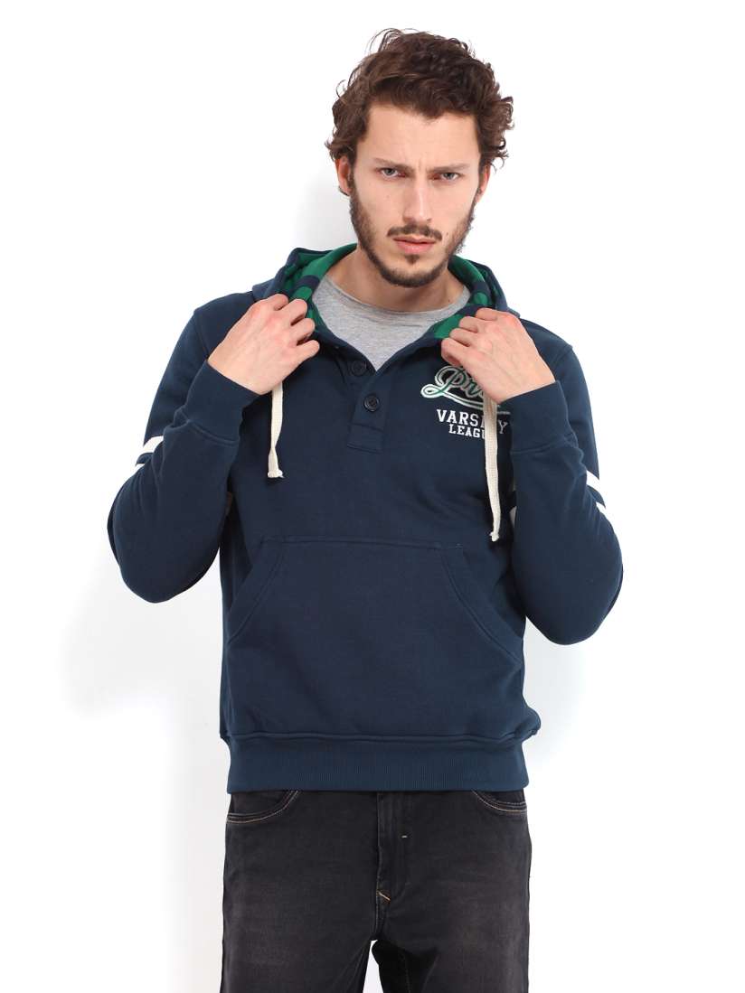 Buy Proline Men Blue Hooded Sweatshirt Sweatshirts for Men 447427 Myntra