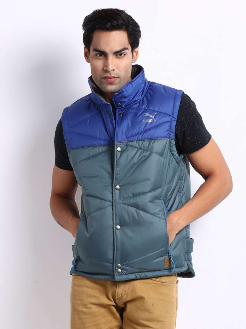Buy Puma Men Grey Blue Sleeveless Jacket Jackets for Men 197600 Myntra
