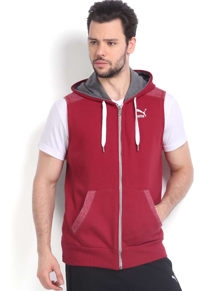 Puma sleeveless hoodie clearance