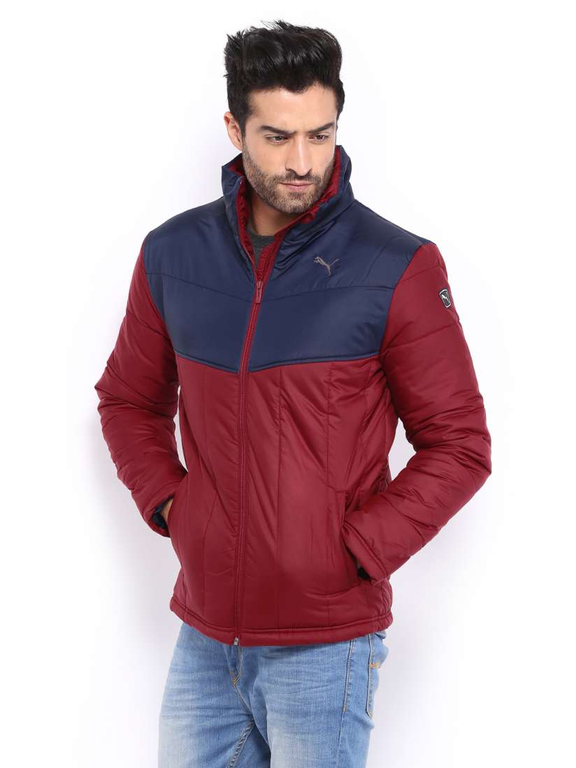 Buy Puma Men Maroon Navy Padded Jacket Jackets for Men 372366 Myntra