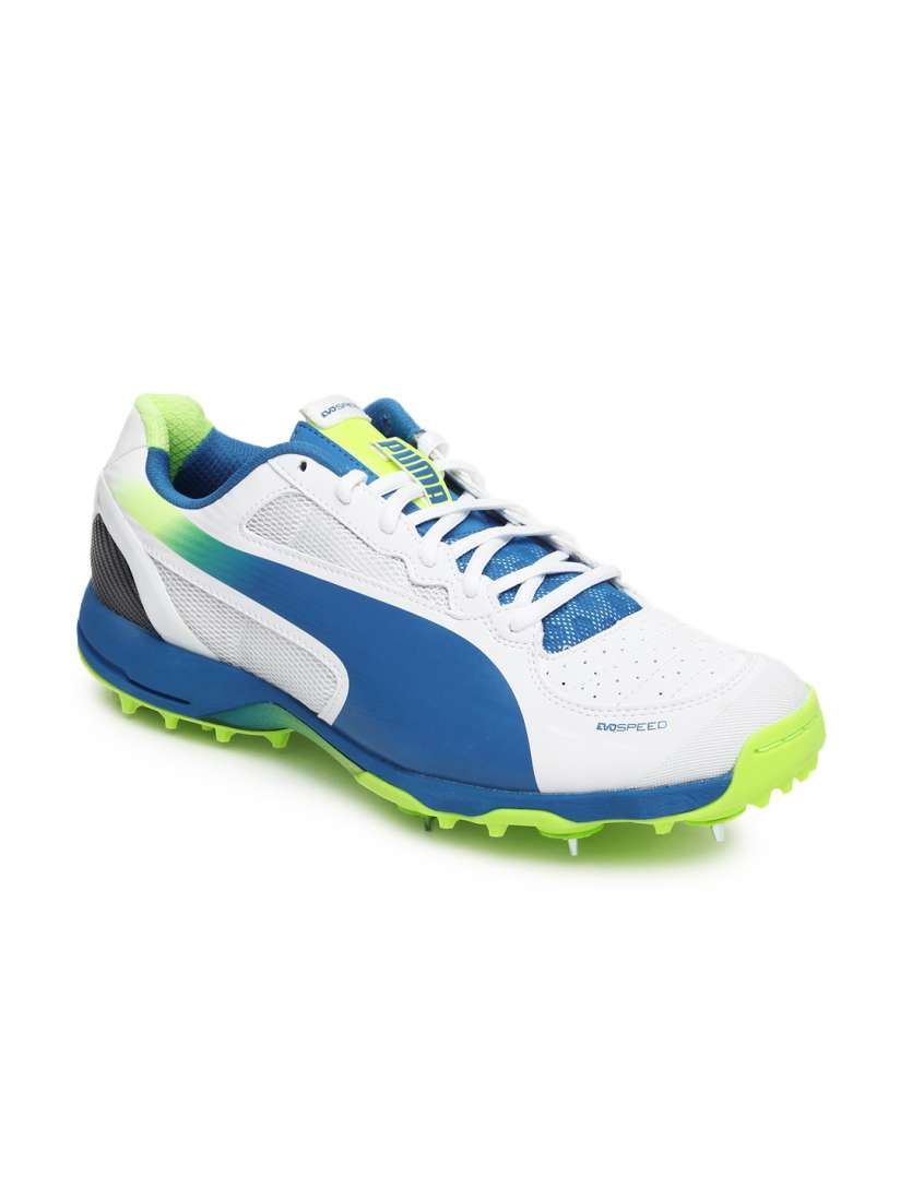 Buy Puma Men White Blue evoSPEED Cricket Spike 1.2 Sports Shoes Sports Shoes for Men 216183 Myntra