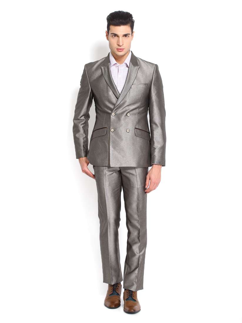Buy Raymond Men Grey Slim Contemporary Fit Double Breasted Party Suit Suits for Men 529521 Myntra