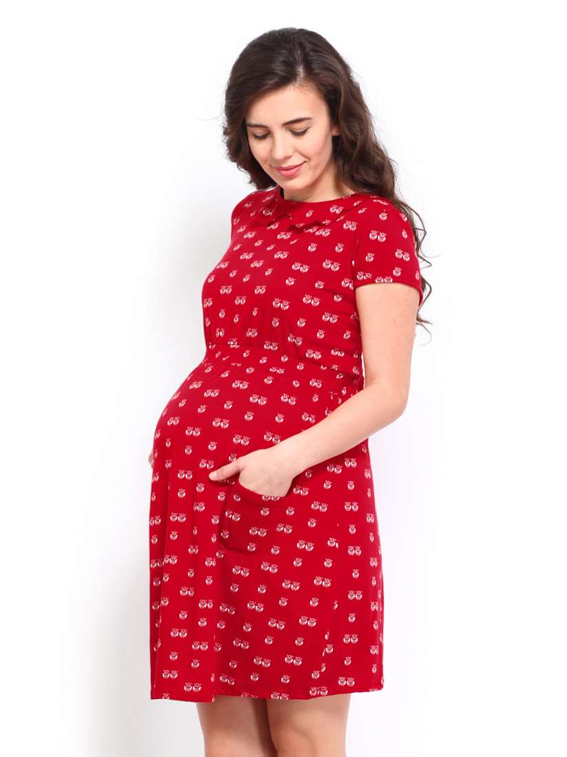 Buy Red Herring by Debenhams Red Printed Fit Flare Maternity Dress Dresses for Women 348255 Myntra