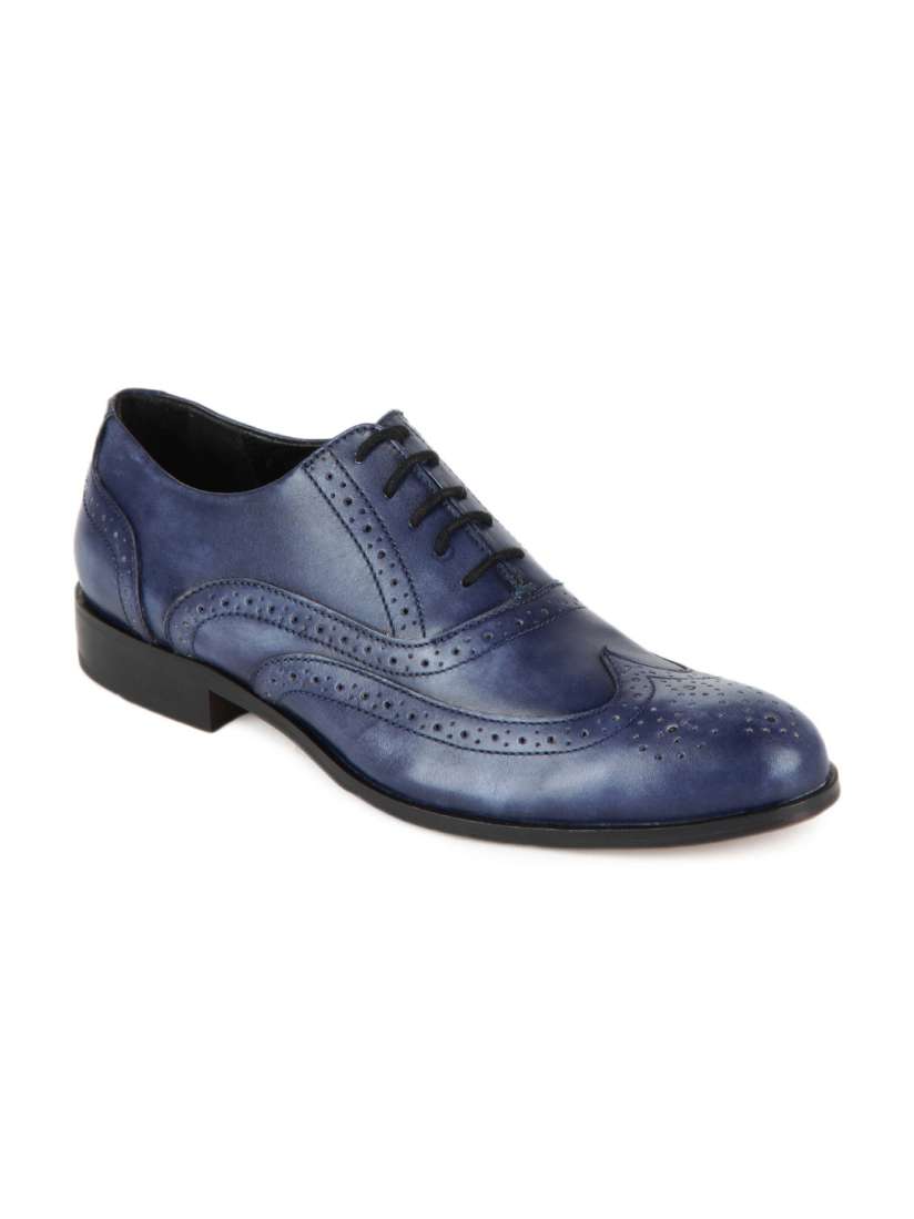 Buy Ruosh Men Ocaasion Party Blue Leather Brogue Shoes Formal Shoes for Men 154300 Myntra