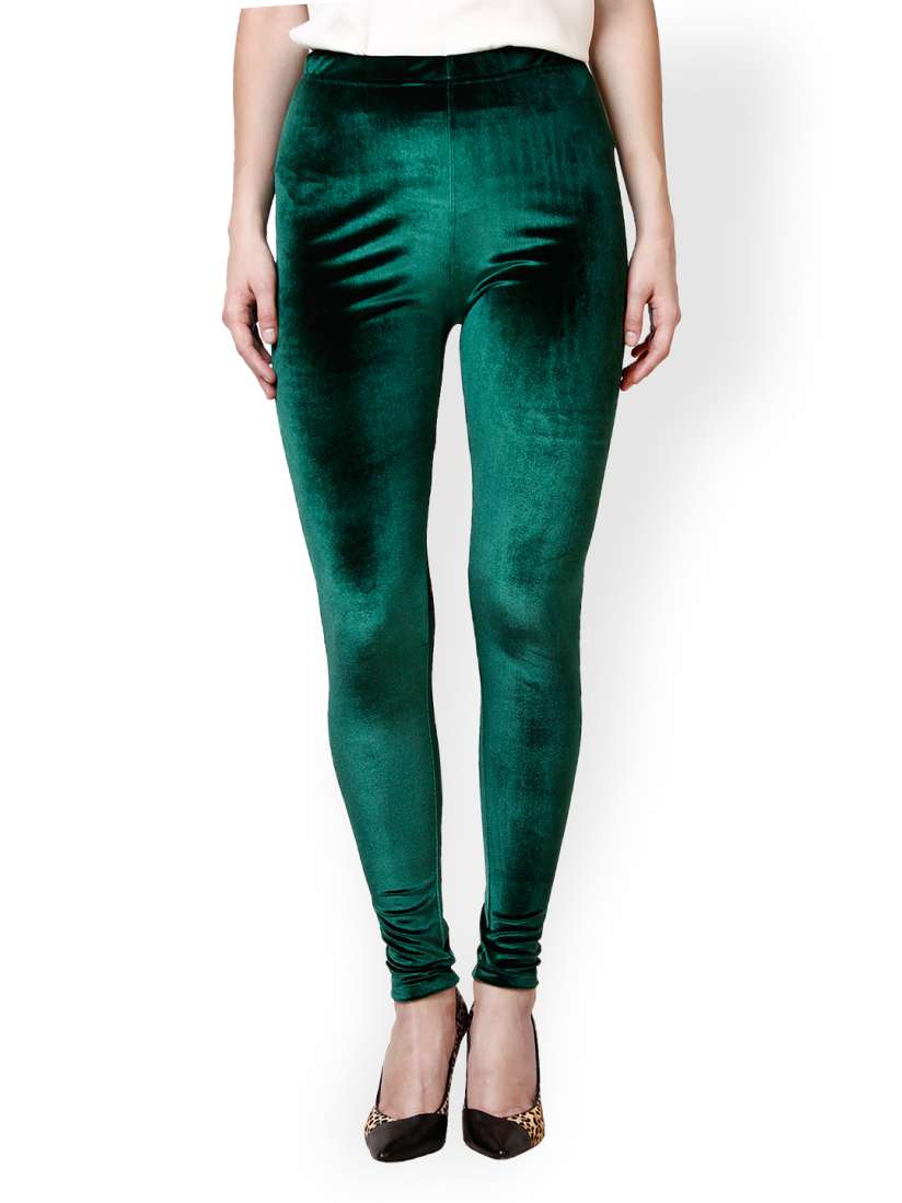 Buy Sakhi Sang Women Green Velvet Leggings Leggings for Women 495751 Myntra